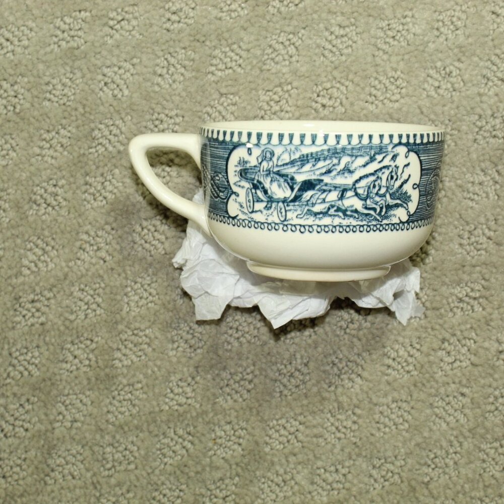Set of 5 Currier & Ives "Horse & Carriage" Coffee Tea Cups / Mugs